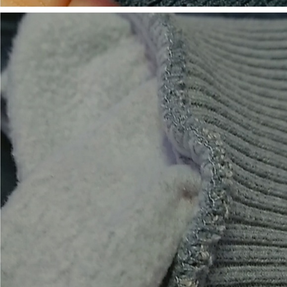 Urban Heritage Navy Puffer Jacket with Gray knit sleeve and hood , size M - Picture 6 of 10